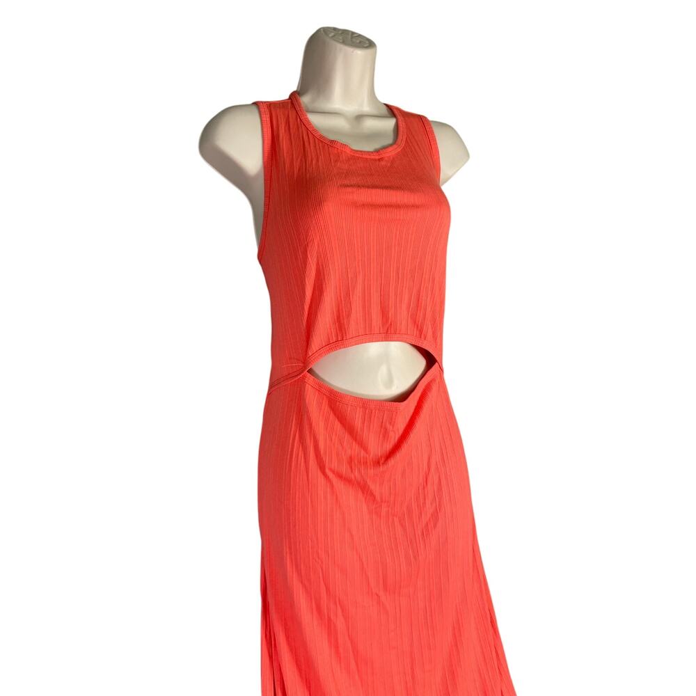 Fashion Nova‎ Women's 1X Orange Cutout Ribbed Bodycon Midi Dress Sleeveless - Picture 3 of 9